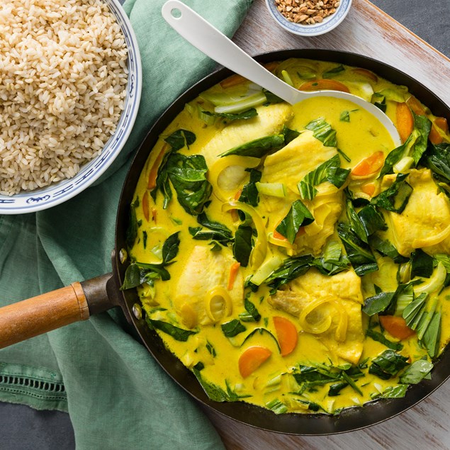 Creamy Coconut Fish Curry with Jasmine Rice - My Food Bag