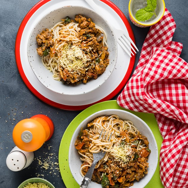 Beef & Venison Bolognese Pasta with Parmesan