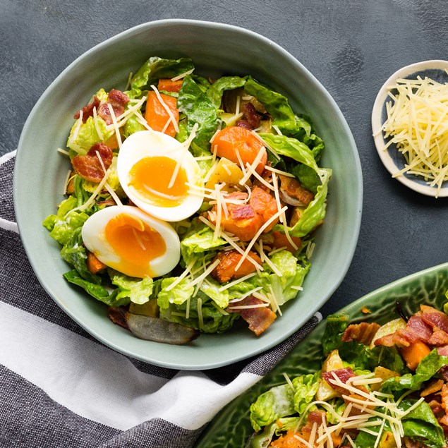 Bacon & Egg Caesar Salad with Parmesan