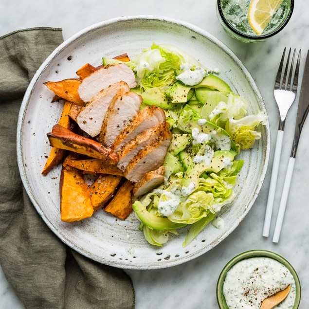 Texan Pork Sirloin Steaks with Avocado Salad & Ranch - My Food Bag