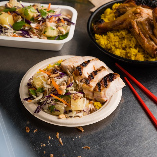 Hapunan's BBQ Chicken Inasal with Peanuts & Turmeric Coconut Rice