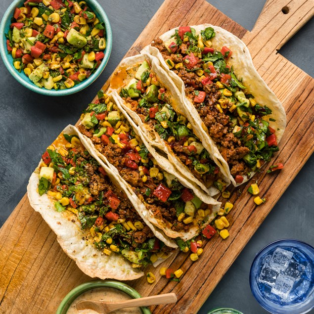 Chermoula Lamb Tacos with Capsicum Corn Salsa