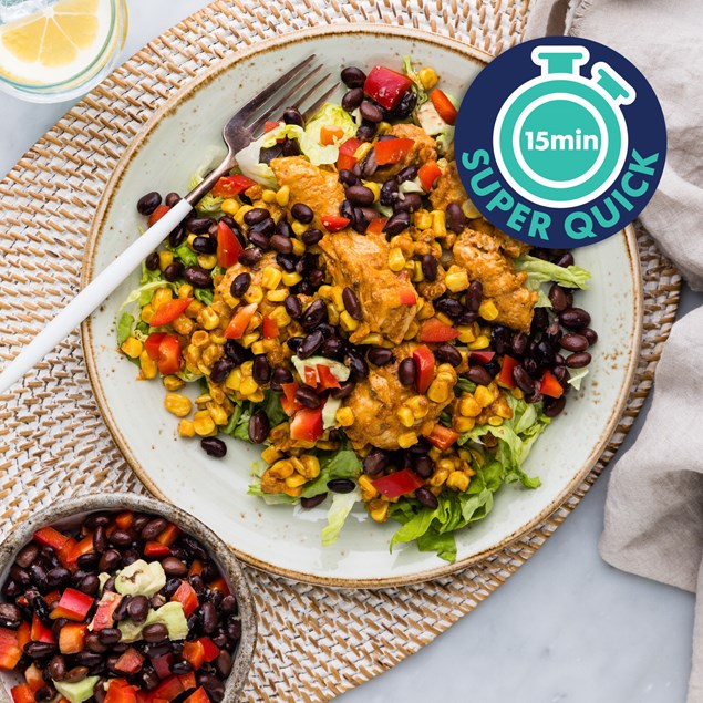 15-Minute Mexican Style Chicken Bowl with Avocado & Black Bean Salsa