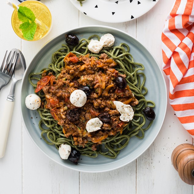 Halloween Beef Bolognese with Witches Hair & Eyeballs