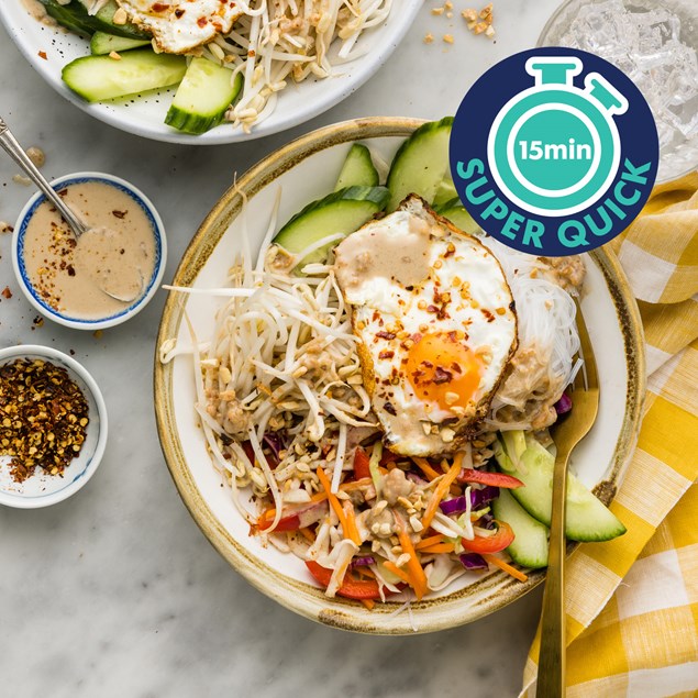 15-Minute Fried Egg Gado Gado with Peanut Sauce & Vermicelli