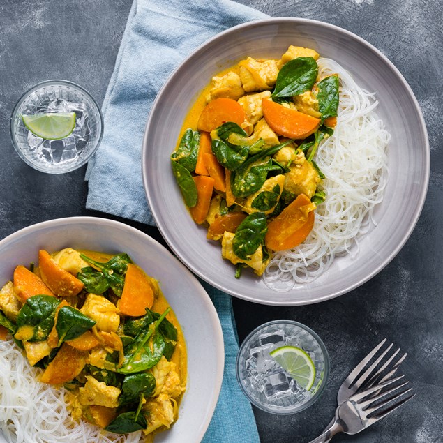 Thai Panang Chicken Curry with Vermicelli & Crispy Shallots