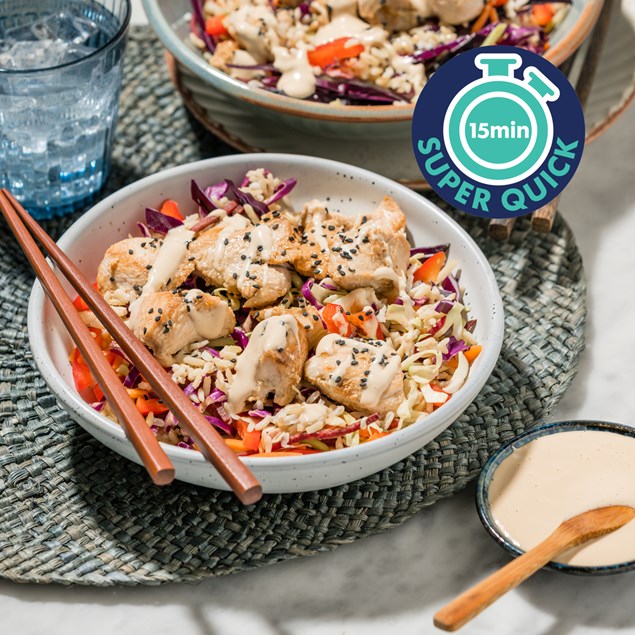 15-Minute Japanese Style Chicken Salad with Sesame Mayo