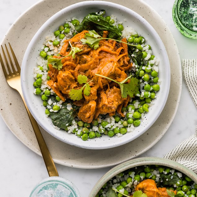 Chicken Korma Curry with Cauli Pea Rice & Coriander - My Food Bag