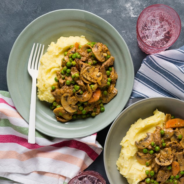 Creamy Pulled Beef Stroganoff with Mash