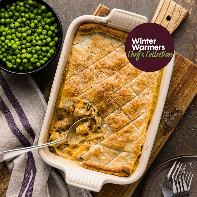 Butcher's Pulled Beef Pie with Buttered Peas