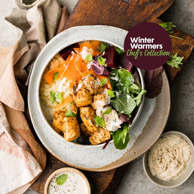 15-Minute Citrusy Chicken Bliss Bowl with Couscous, Yoghurt & Mint