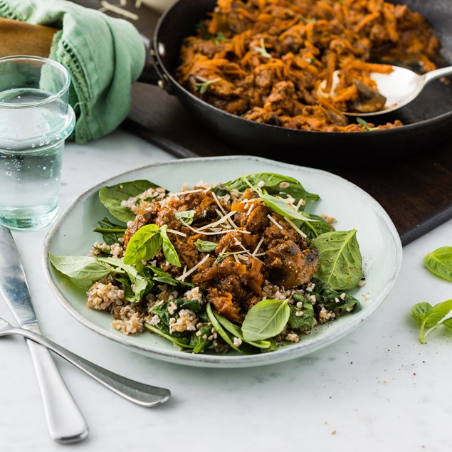 Portabella Ragu Italian-Style Beef & Portobello Ragù with Farro & Parmesan - My Food Bag