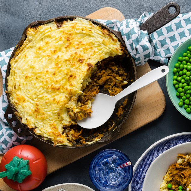 Curried Lentil Pie with Cheesy Potato Topping