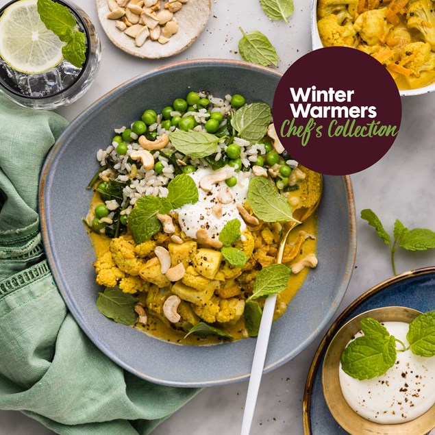 Indian Cauliflower & Haloumi Curry with Brown Rice & Cashews - My Food Bag