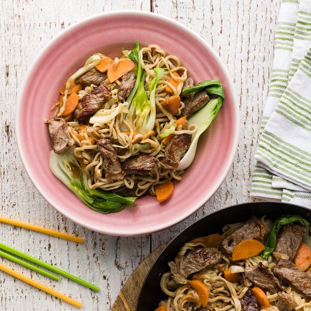 20-Minute Beef & Egg Noodle Stir-Fry with Peanut Bang Bang Sauce