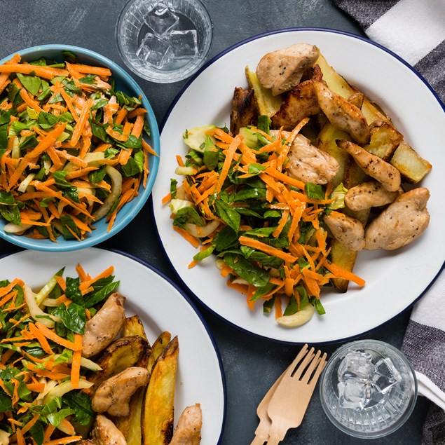 Lemony Garlic Chicken with Sesame Wedges & Crunchy Bok Choy Salad - My ...