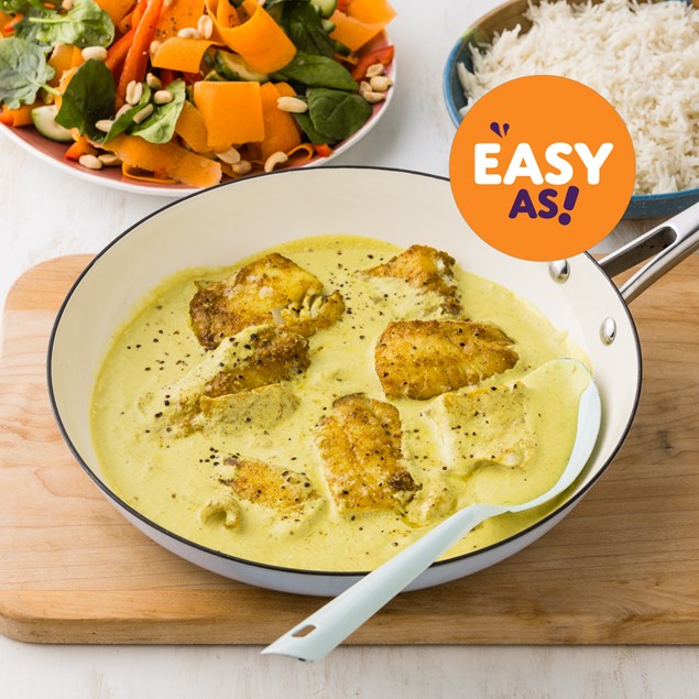 Coconut Curried Fish with Spring Salad & Peanuts