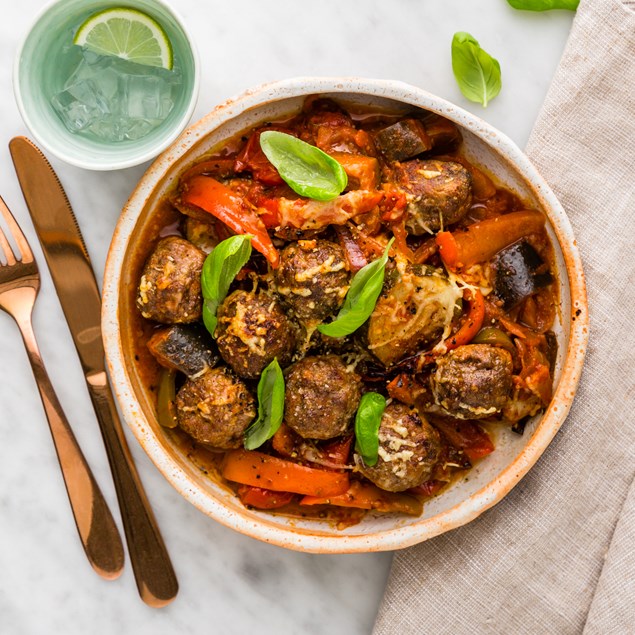 Ready Made Italian Pork & Beef Meatball Traybake