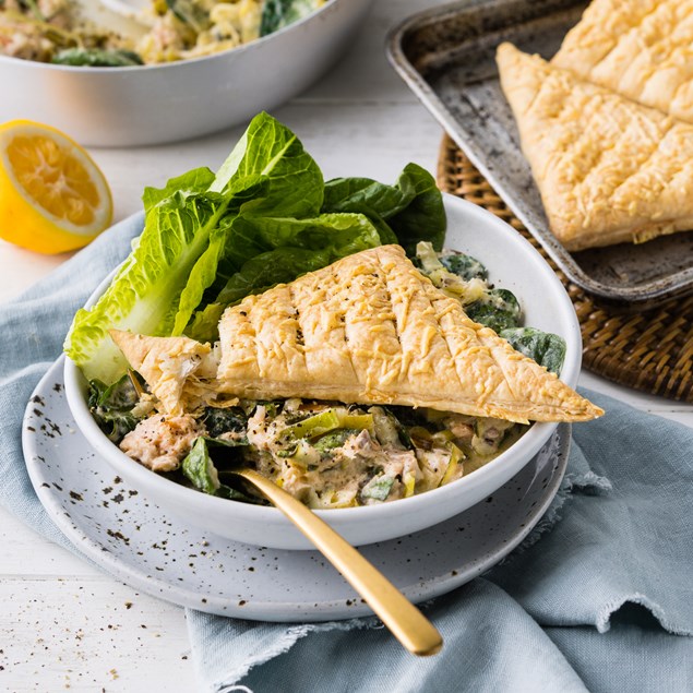 Creamy Spring Smoked Fish with Crunchy Parmesan Pastry Puffs