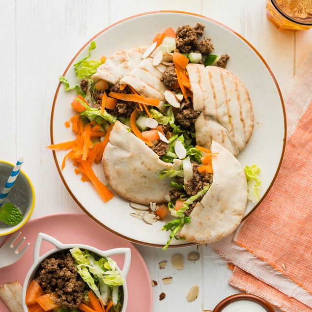 Tasty Lamb Stuffed Pitas with Hummus & Yoghurt