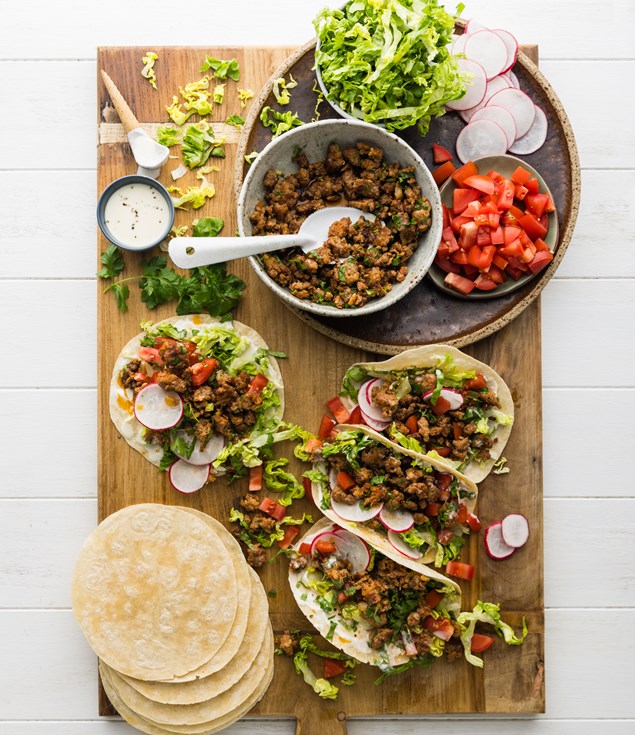 15-Minute Mexican Chorizo & Coriander Tacos  with The Lucky Taco Lime Salsa