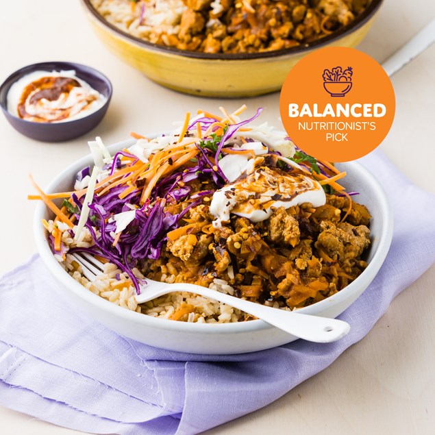 Balanced Chipotle Pork Burrito Bowl with Sour Cream