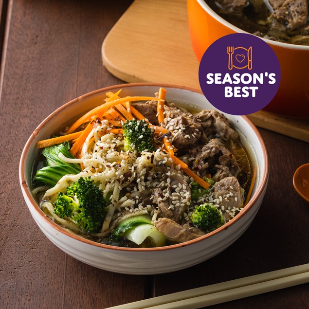 Slow Cooker Asian-Style Pork with Sesame & Udon Noodles