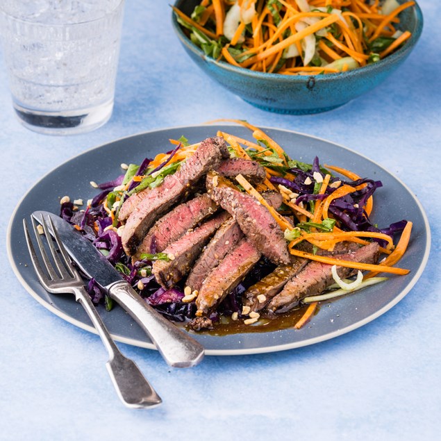15-Minute Japanese Beef Rump Tataki with Ponzu Carrot Noodles