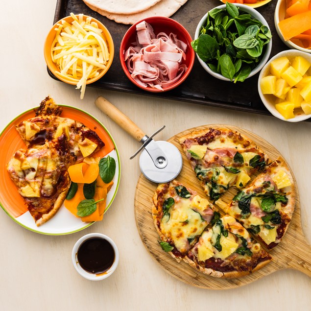 Kids! Ham & Cheese Pick 'n' Mix Pizza with Veggies