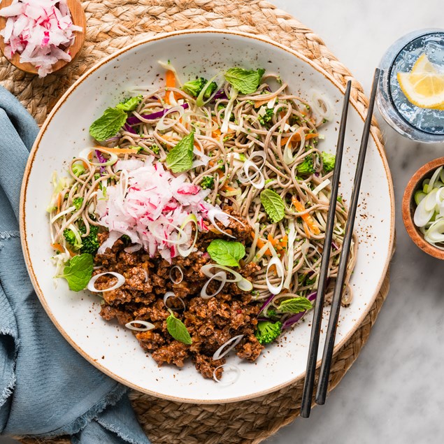 15-Minute Asian Beef Bowl with Soba Noodles
