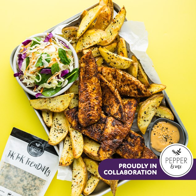 Smoky Southern Fish with Pepper & Me Spiked Wedges & BBQ Mayo