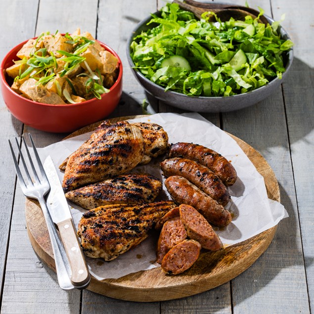 BBQ Spanish-Style Chicken PLUS Chorizo Sausage with Smoky Potato Salad