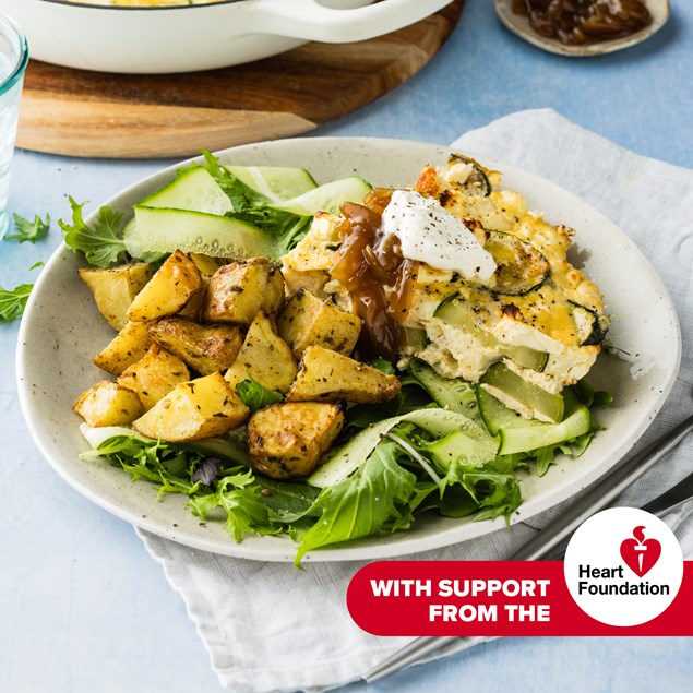 Courgette, Leek & Feta Frittata with Tarragon Potatoes