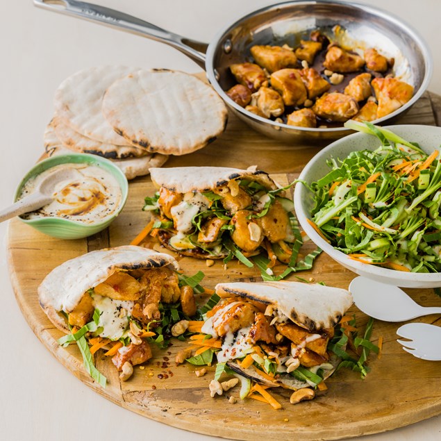20-Minute Char Siu-Glazed Chicken Pitas