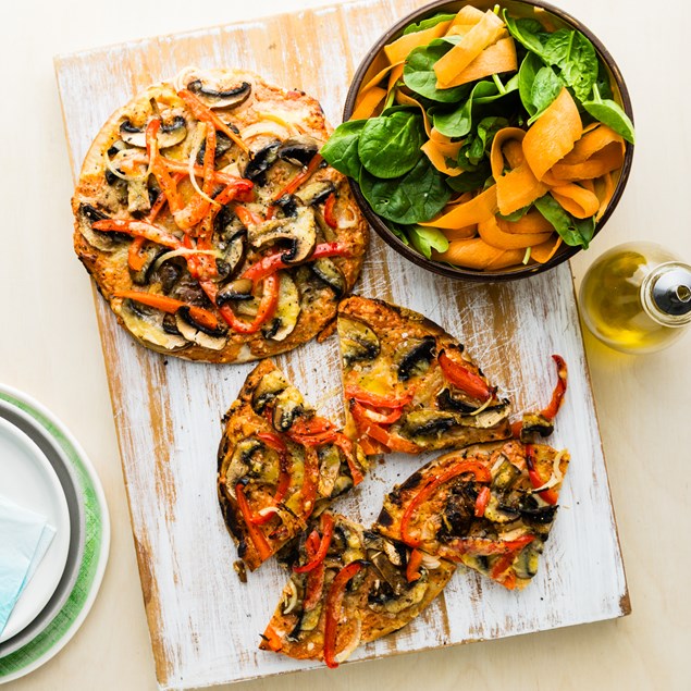 Fully Loaded Feta & Mushroom Pizzas