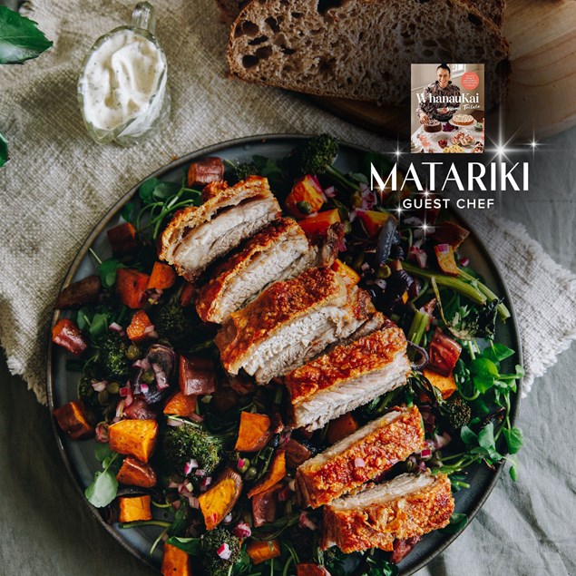 Roast Pork Belly & Kūmara Winter Salad