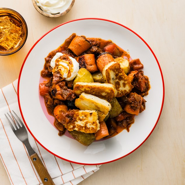 Saucy Mediterranean Haloumi & Potatoes