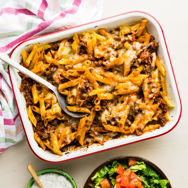 Feed the Team Beef Cheeseburger Pasta