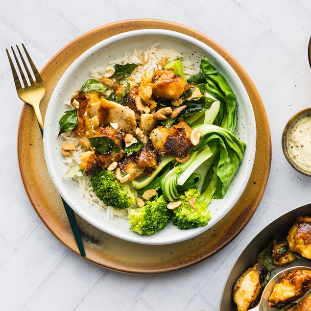 Malaysian-Style Crispy Chicken  with Sriracha Mayo