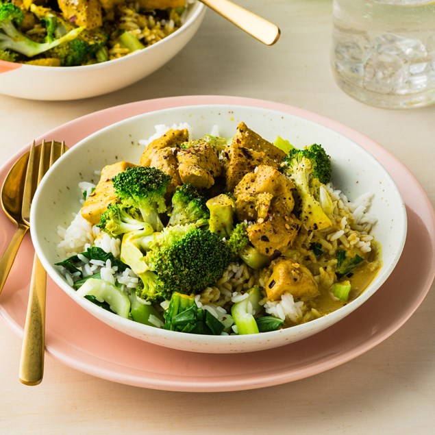Thai Yellow Chicken Curry with Bok Choy Rice - My Food Bag