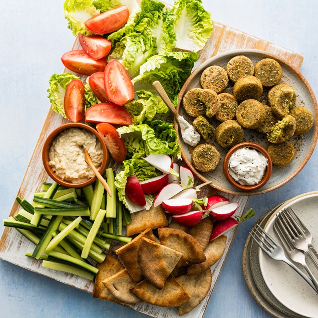 Epic Falafel Mezze Platter with Pita Chips & Hummus - My Food Bag