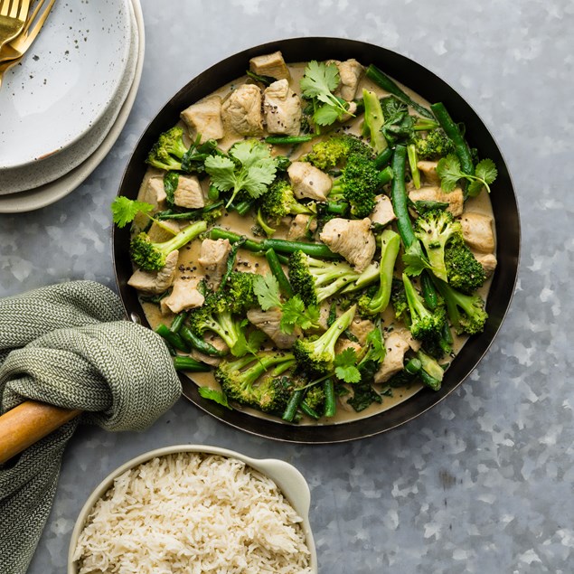 Quick Thai Green Chicken Curry with Basmati Rice - My Food Bag
