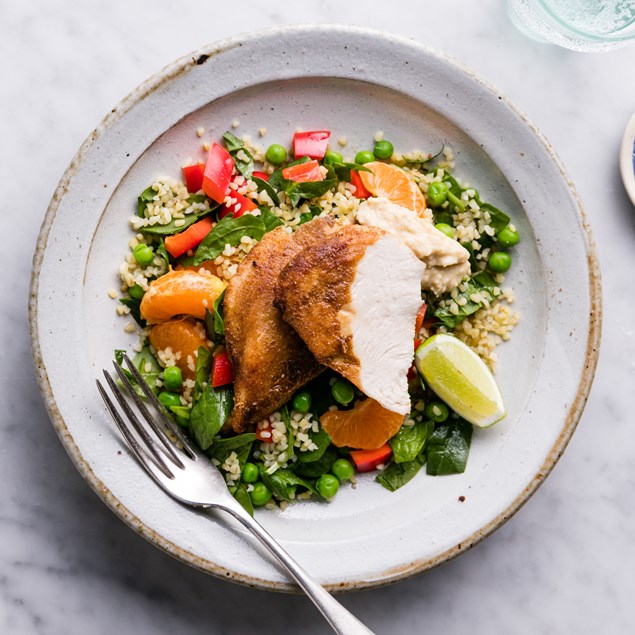 Persian Chicken with Orange and Bulgur Salad