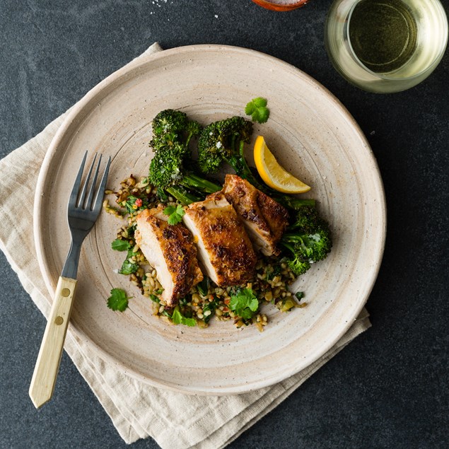 Paprika Roasted Chicken with Cashew Paella