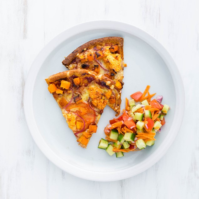 Cream Cheese and Pumpkin with Sundried Tomato Pesto Pizzas