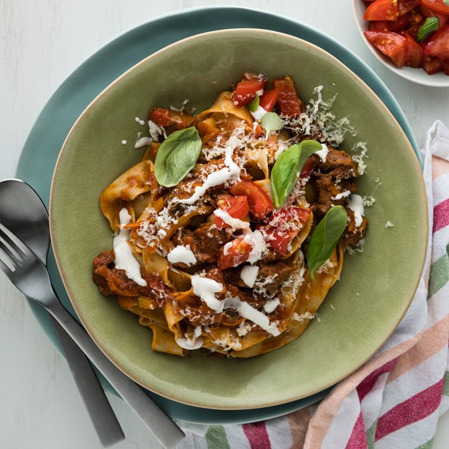 Summer Beef & Tomato Ragù with Pappardelle