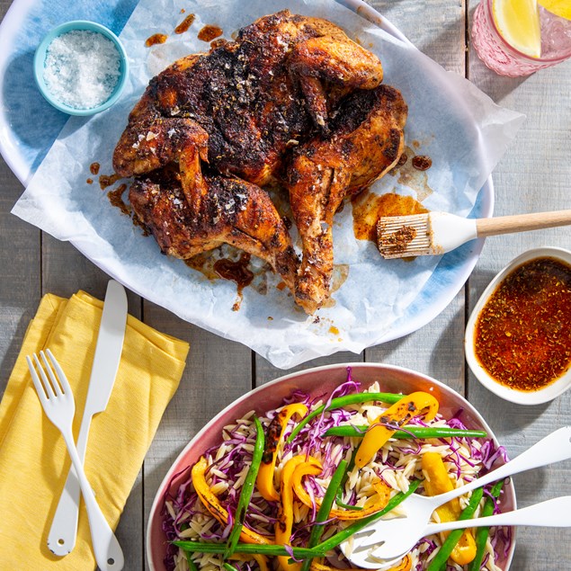 Peri Peri Butterflied Chicken with Pasta Salad
