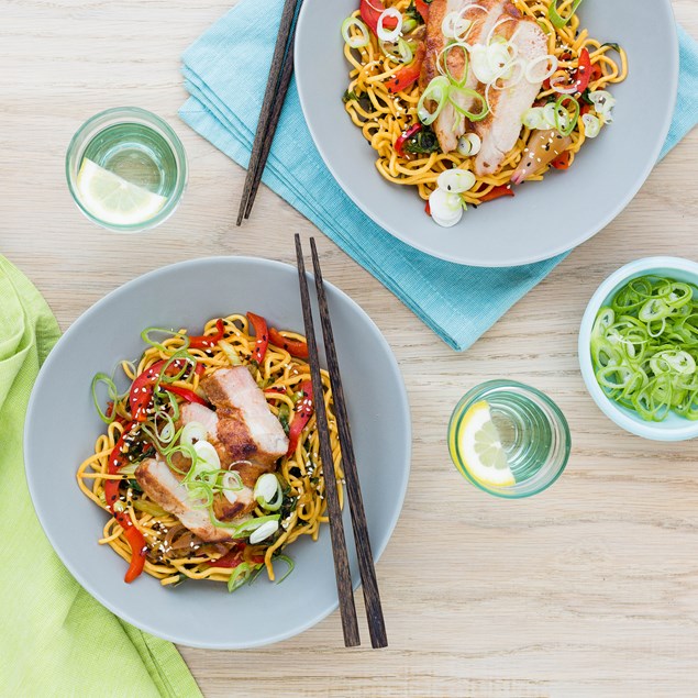 BBQ Pork with Noodles and Veggies