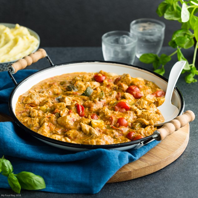 Creamy Basil Pesto Chicken with Mash