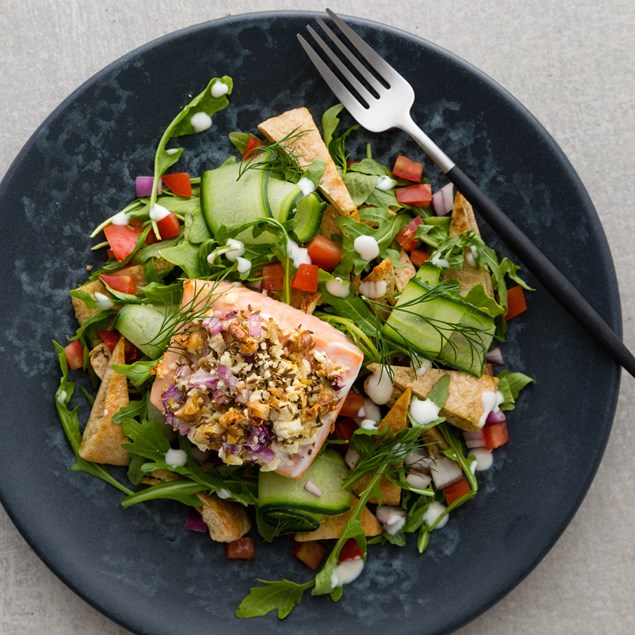 Salmon Tarator with Fattoush Salad